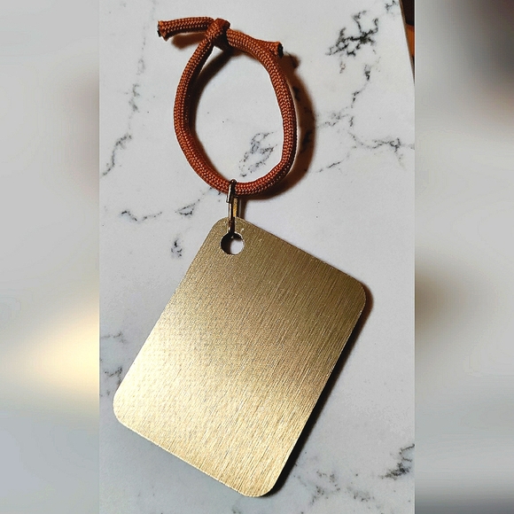 HAPPY HOLIDAYS New (2x) Handcrafted Ornaments/Bag Tags/Keychains! Golden Hearts! - Picture 3 of 7